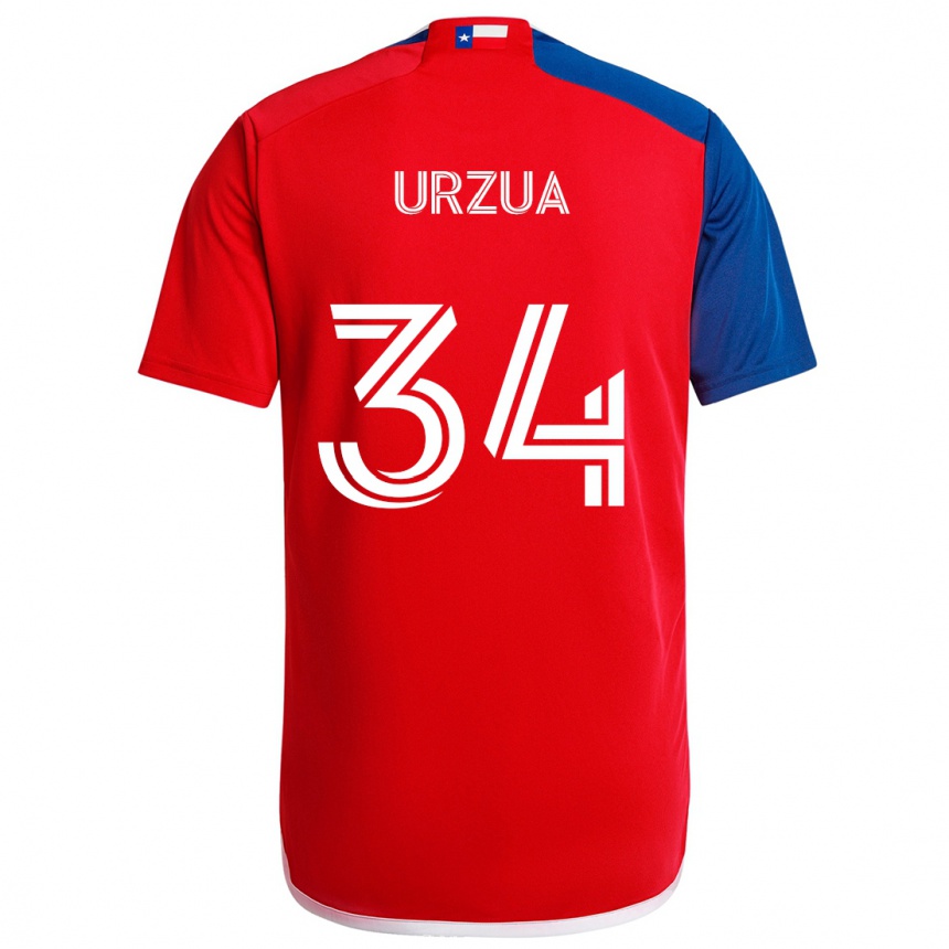 Kids Football Alejandro Urzua #34 Blue Red Home Jersey 2024/25 T-Shirt Canada