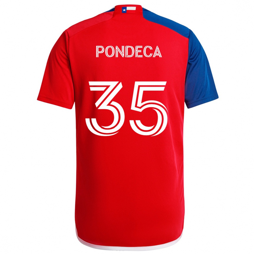 Kids Football Tomas Pondeca #35 Blue Red Home Jersey 2024/25 T-Shirt Canada