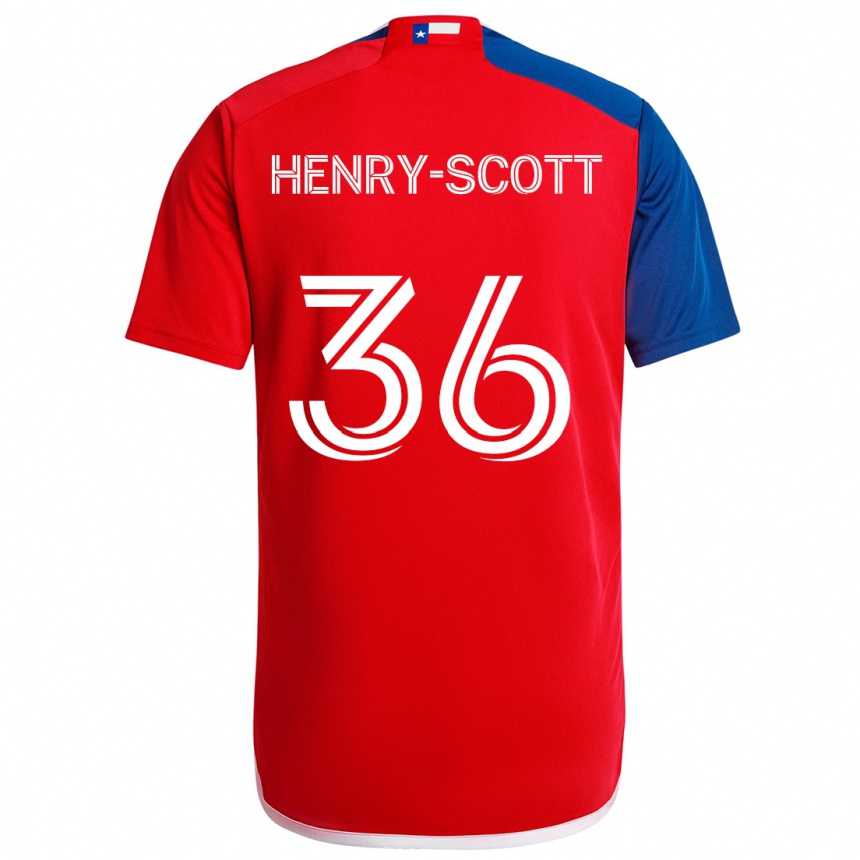 Kids Football Malik Henry-Scott #36 Blue Red Home Jersey 2024/25 T-Shirt Canada