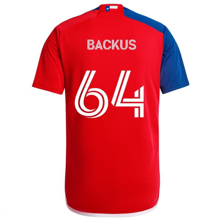 Kids Football Braeden Backus #64 Blue Red Home Jersey 2024/25 T-Shirt Canada