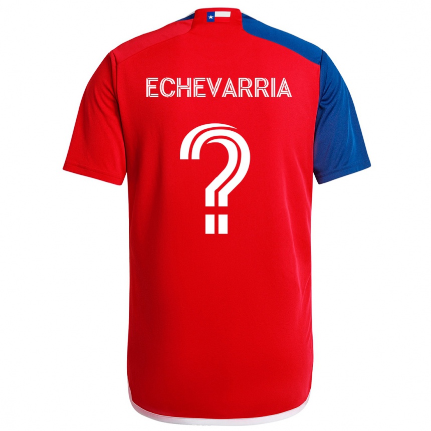 Kids Football Diego Echevarria #0 Blue Red Home Jersey 2024/25 T-Shirt Canada