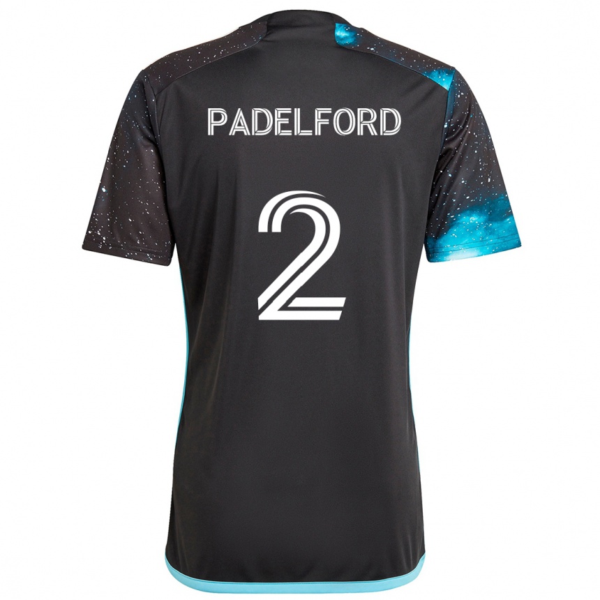 Kids Football Devin Padelford #2 Black Blue Home Jersey 2024/25 T-Shirt Canada