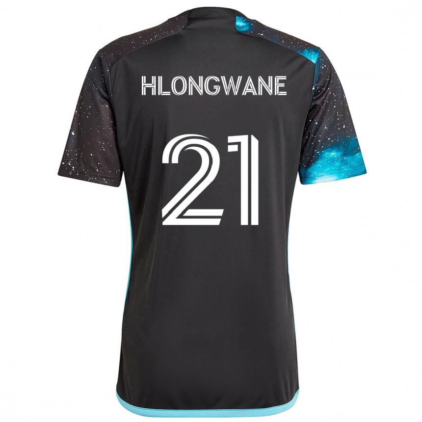 Enfant Football Maillot Bongokuhle Hlongwane #21 Noir Bleu Tenues Domicile 2024/25 Canada