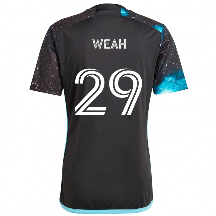 Kids Football Patrick Weah #29 Black Blue Home Jersey 2024/25 T-Shirt Canada