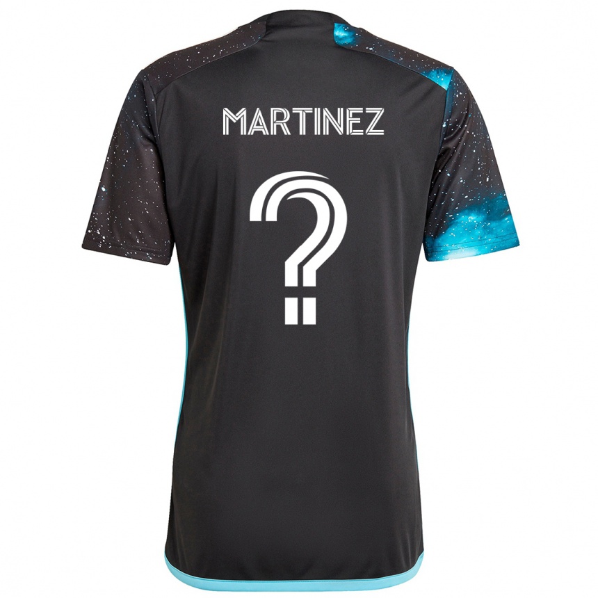 Enfant Football Maillot Aidan Martinez #0 Noir Bleu Tenues Domicile 2024/25 Canada