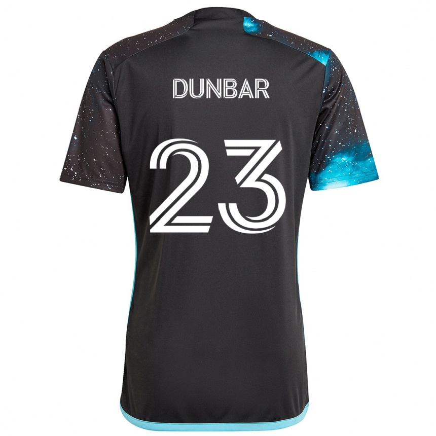 Kids Football Cameron Dunbar #23 Black Blue Home Jersey 2024/25 T-Shirt Canada