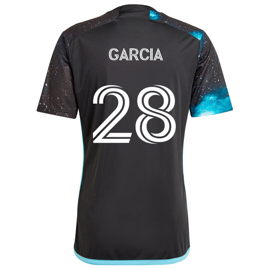 Enfant Football Maillot Mender García #28 Noir Bleu Tenues Domicile 2024/25 Canada