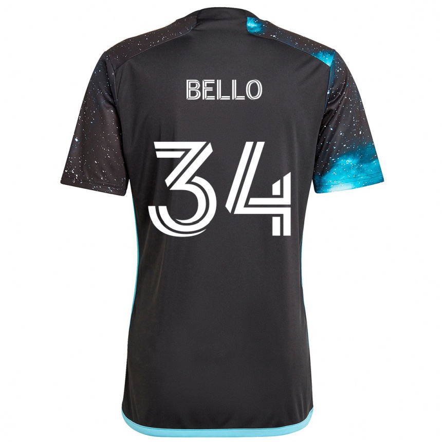 Kids Football Zaydan Bello #34 Black Blue Home Jersey 2024/25 T-Shirt Canada