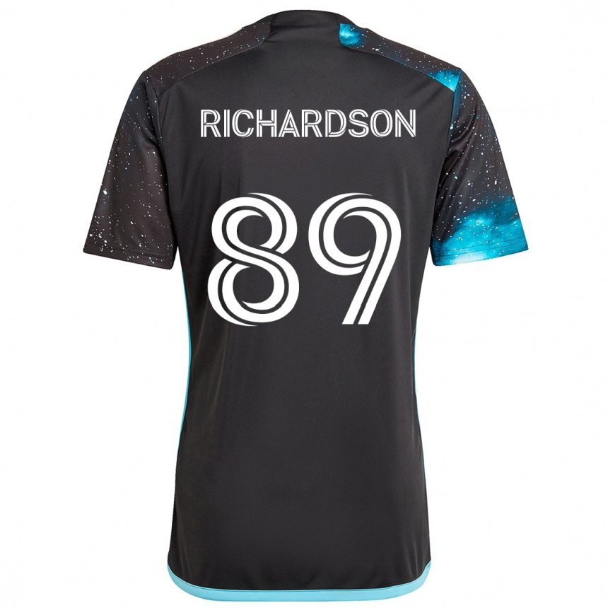 Kids Football Nick Richardson #89 Black Blue Home Jersey 2024/25 T-Shirt Canada