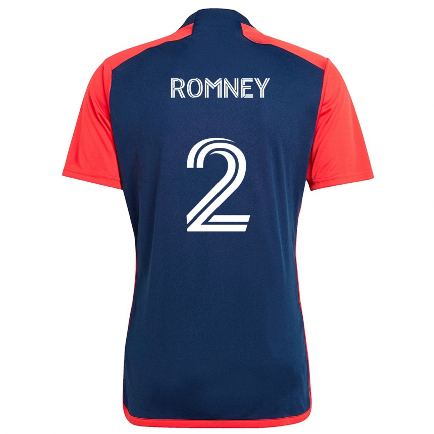 Kids Football Dave Romney #2 Blue Red Home Jersey 2024/25 T-Shirt Canada