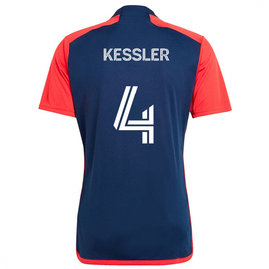 Kids Football Henry Kessler #4 Blue Red Home Jersey 2024/25 T-Shirt Canada