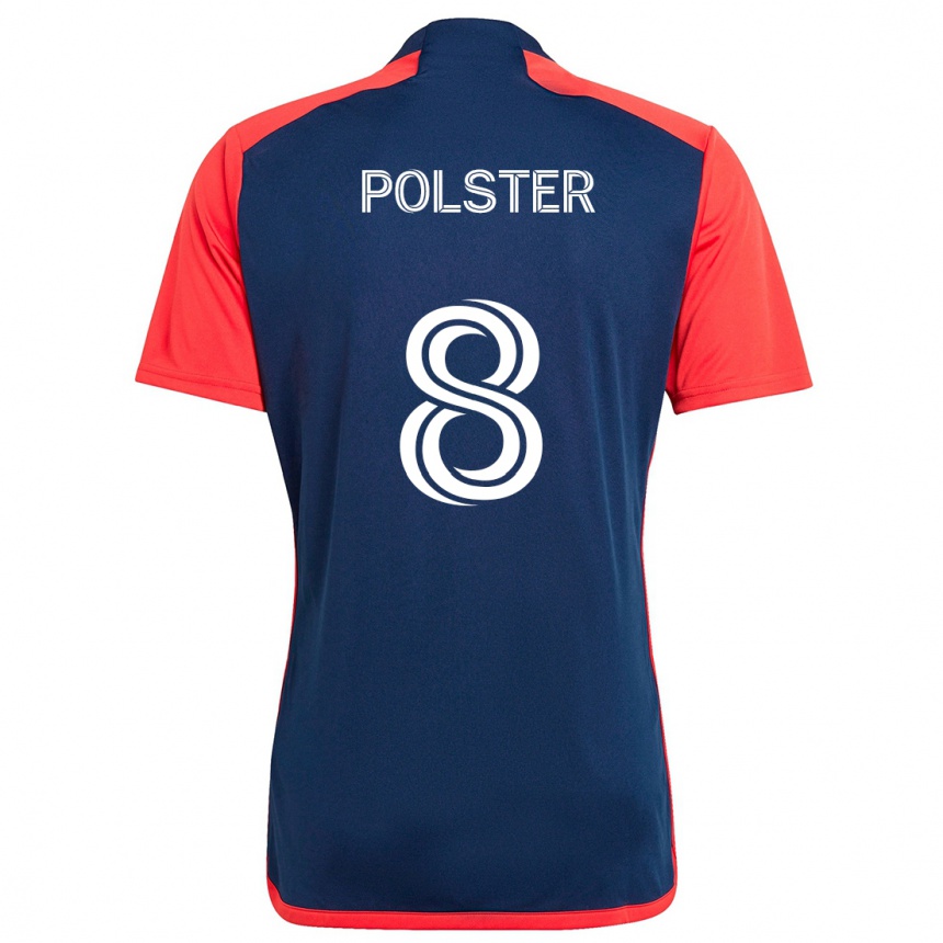 Kids Football Matt Polster #8 Blue Red Home Jersey 2024/25 T-Shirt Canada