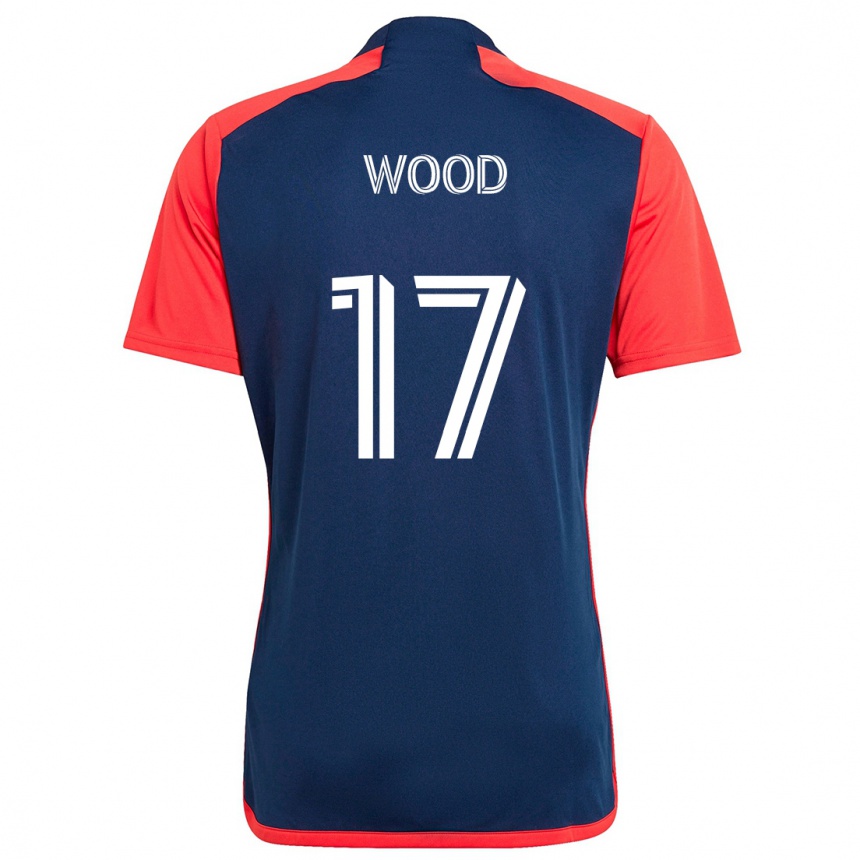 Kids Football Bobby Wood #17 Blue Red Home Jersey 2024/25 T-Shirt Canada