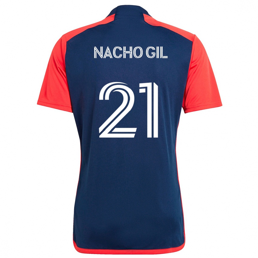 Kids Football Nacho Gil #21 Blue Red Home Jersey 2024/25 T-Shirt Canada