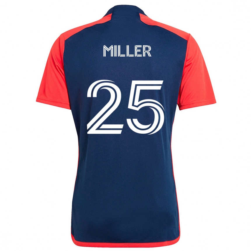 Kids Football Peyton Miller #25 Blue Red Home Jersey 2024/25 T-Shirt Canada