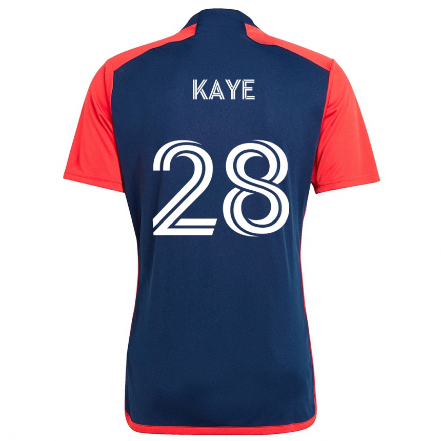 Enfant Football Maillot Mark-Anthony Kaye #28 Bleu Rouge Tenues Domicile 2024/25 Canada