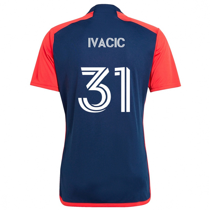 Kids Football Aljaz Ivacic #31 Blue Red Home Jersey 2024/25 T-Shirt Canada