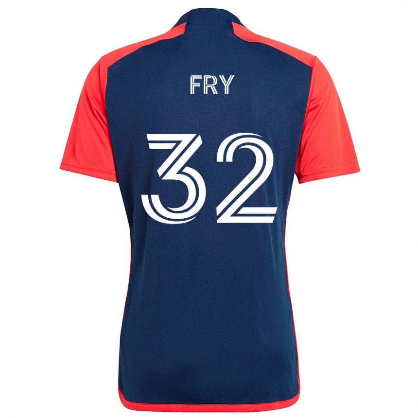 Kids Football Malcolm Fry #32 Blue Red Home Jersey 2024/25 T-Shirt Canada