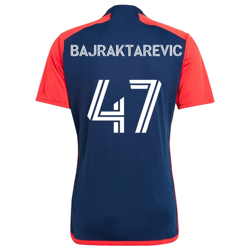 Kids Football Esmir Bajraktarevic #47 Blue Red Home Jersey 2024/25 T-Shirt Canada