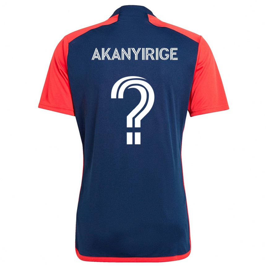 Enfant Football Maillot Jacob Akanyirige #0 Bleu Rouge Tenues Domicile 2024/25 Canada