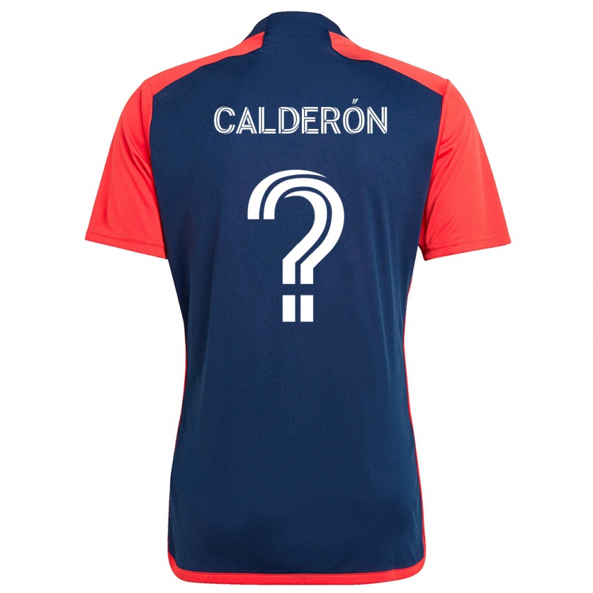 Kids Football Gio Calderón #0 Blue Red Home Jersey 2024/25 T-Shirt Canada