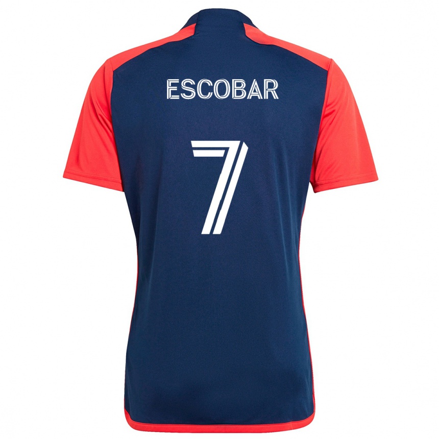 Kids Football Olger Escobar #7 Blue Red Home Jersey 2024/25 T-Shirt Canada