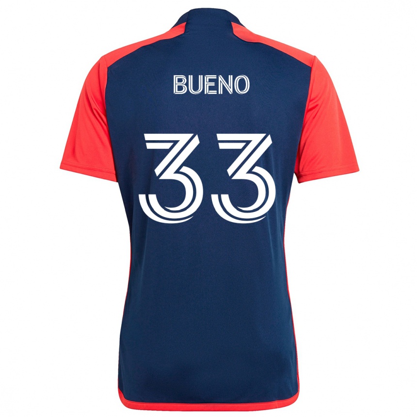 Kids Football Brandonn Bueno #33 Blue Red Home Jersey 2024/25 T-Shirt Canada