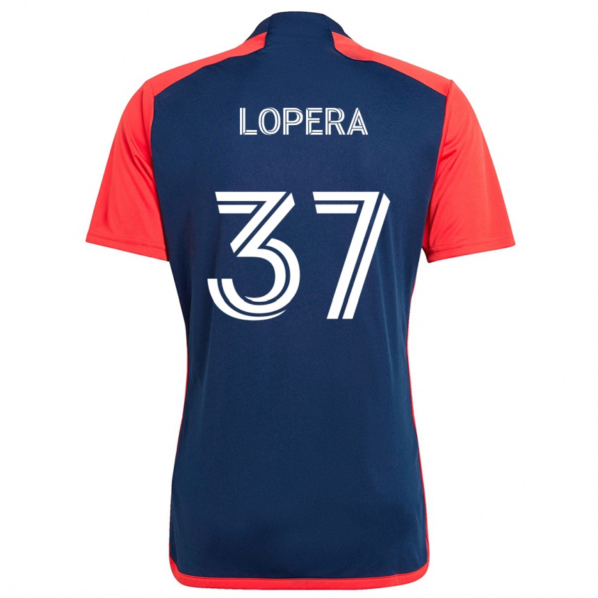 Enfant Football Maillot Steban Lopera #37 Bleu Rouge Tenues Domicile 2024/25 Canada