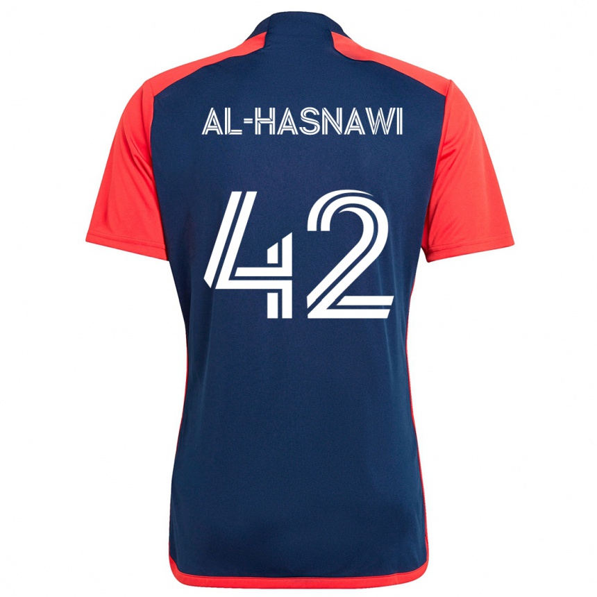 Kids Football Moshtaba Al-Hasnawi #42 Blue Red Home Jersey 2024/25 T-Shirt Canada