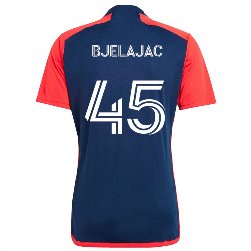 Kids Football Andrej Bjelajac #45 Blue Red Home Jersey 2024/25 T-Shirt Canada