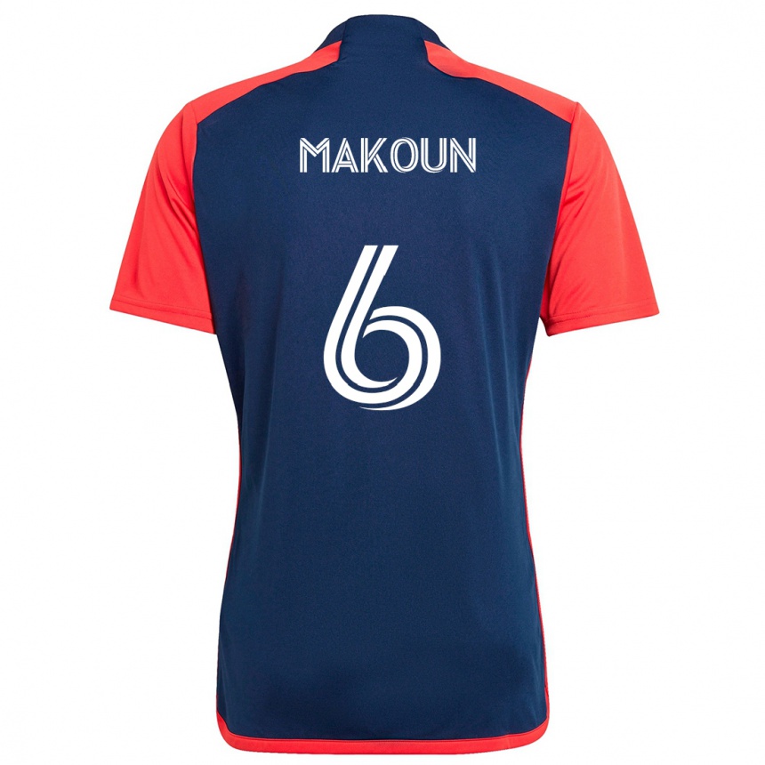 Kids Football Christian Makoun #6 Blue Red Home Jersey 2024/25 T-Shirt Canada