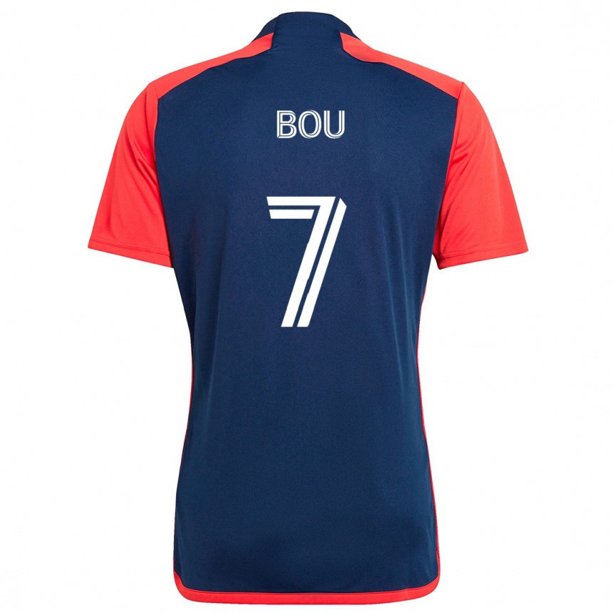 Enfant Football Maillot Gustavo Bou #7 Bleu Rouge Tenues Domicile 2024/25 Canada