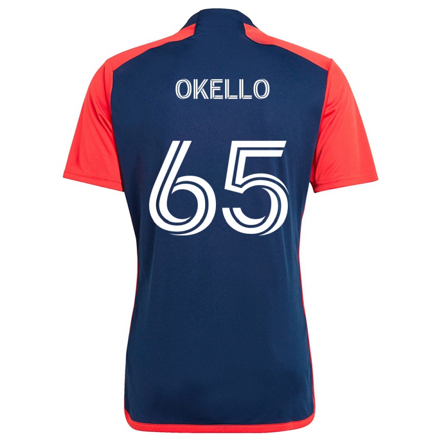 Kids Football Noble Okello #65 Blue Red Home Jersey 2024/25 T-Shirt Canada