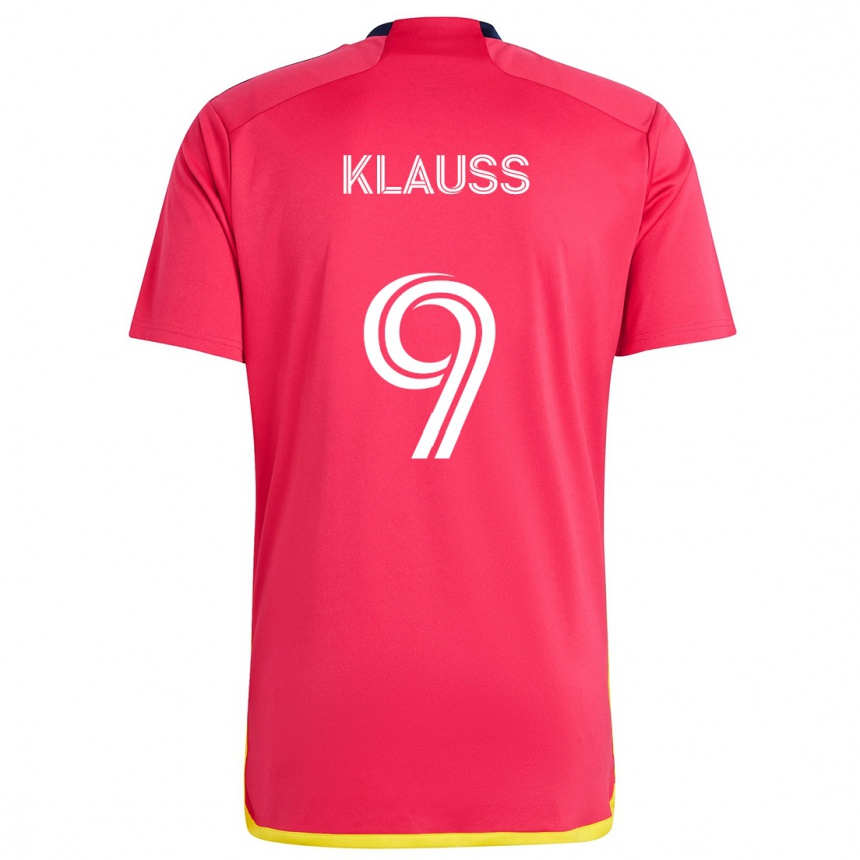 Kids Football João Klauss #9 Red Blue Home Jersey 2024/25 T-Shirt Canada