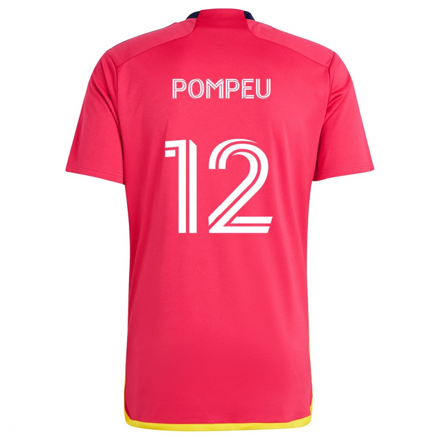 Kids Football Célio Pompeu #12 Red Blue Home Jersey 2024/25 T-Shirt Canada