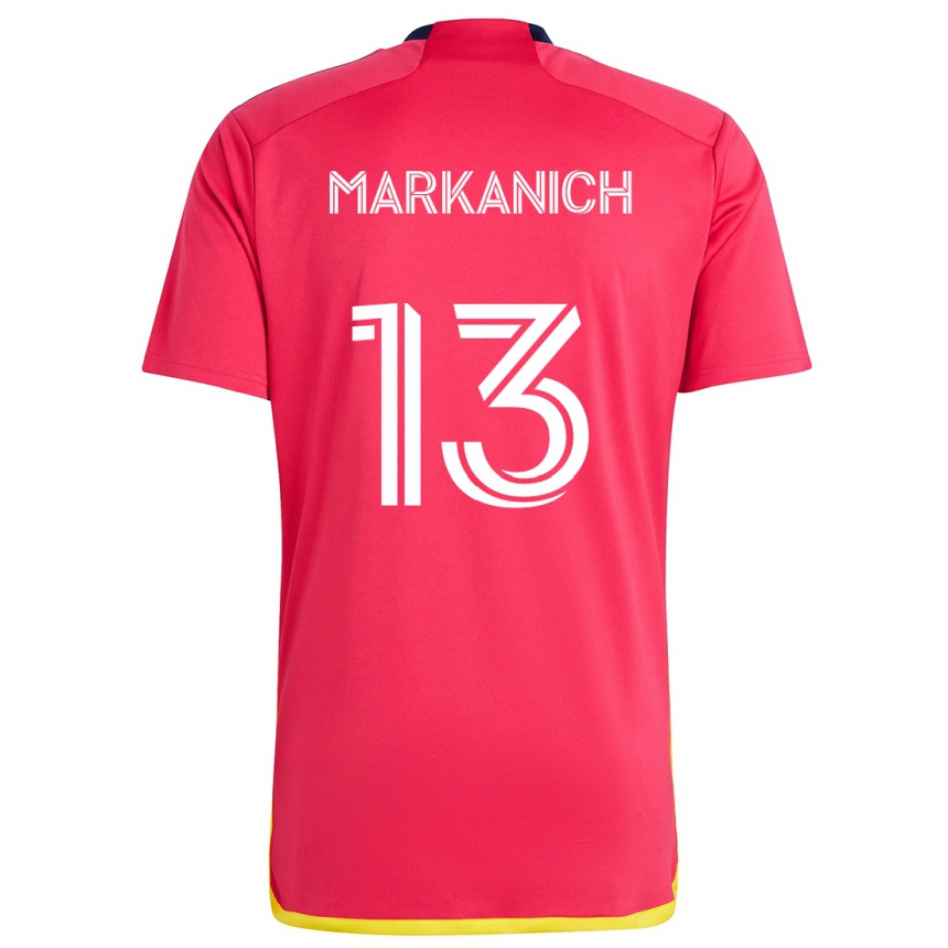 Kids Football Anthony Markanich #13 Red Blue Home Jersey 2024/25 T-Shirt Canada