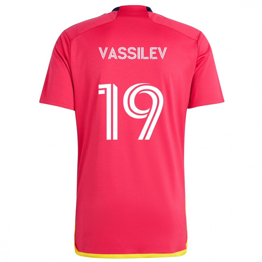 Enfant Football Maillot Indiana Vassilev #19 Rouge Bleu Tenues Domicile 2024/25 Canada