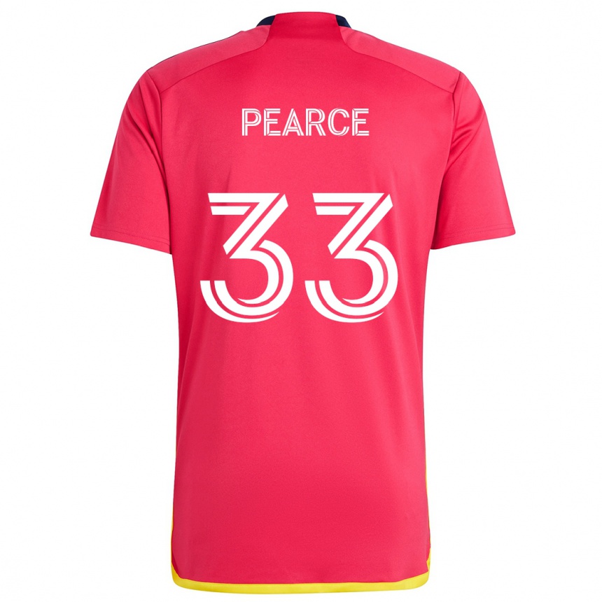 Enfant Football Maillot Tyson Pearce #33 Rouge Bleu Tenues Domicile 2024/25 Canada