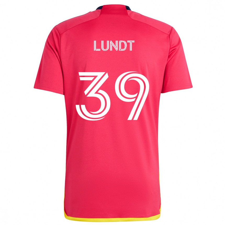 Kids Football Ben Lundt #39 Red Blue Home Jersey 2024/25 T-Shirt Canada