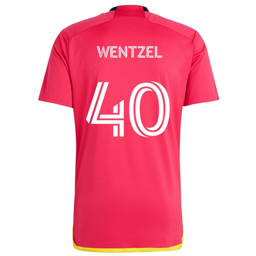 Kids Football Michael Wentzel #40 Red Blue Home Jersey 2024/25 T-Shirt Canada