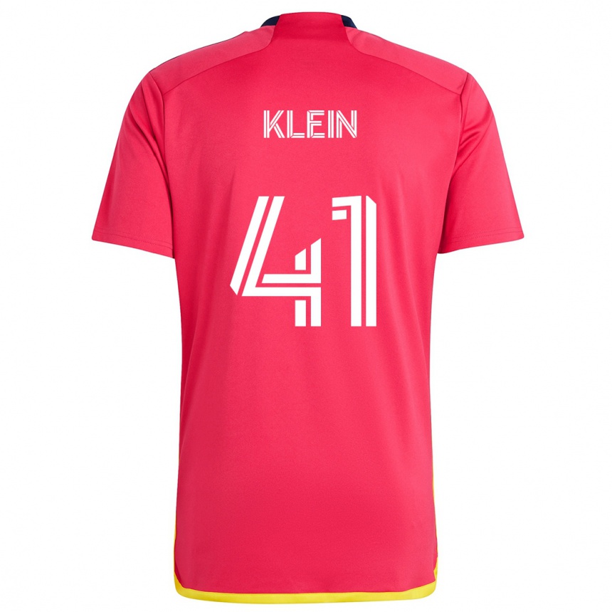 Kids Football Johnny Klein #41 Red Blue Home Jersey 2024/25 T-Shirt Canada