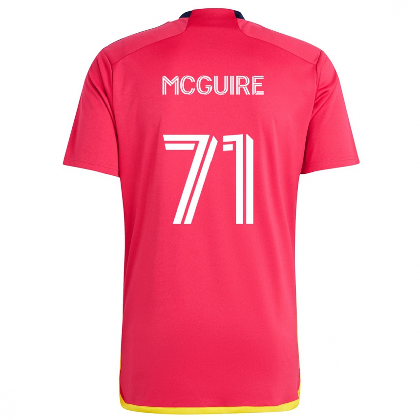 Kids Football Nolan Mcguire #71 Red Blue Home Jersey 2024/25 T-Shirt Canada