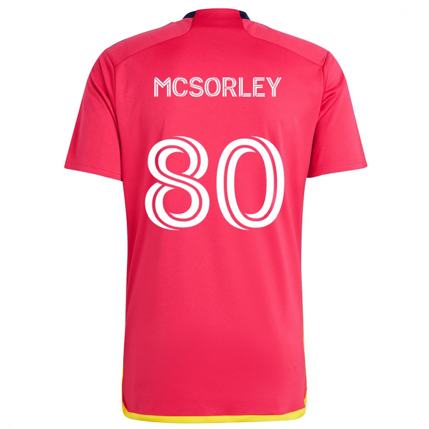 Enfant Football Maillot Brendan Mcsorley #80 Rouge Bleu Tenues Domicile 2024/25 Canada