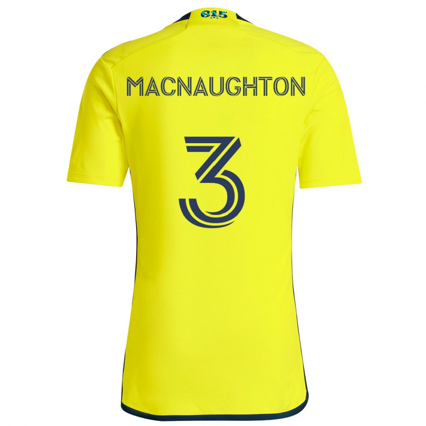 Kids Football Lukas Macnaughton #3 Yellow Blue Home Jersey 2024/25 T-Shirt Canada