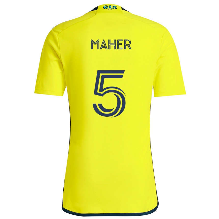 Kids Football Jack Maher #5 Yellow Blue Home Jersey 2024/25 T-Shirt Canada