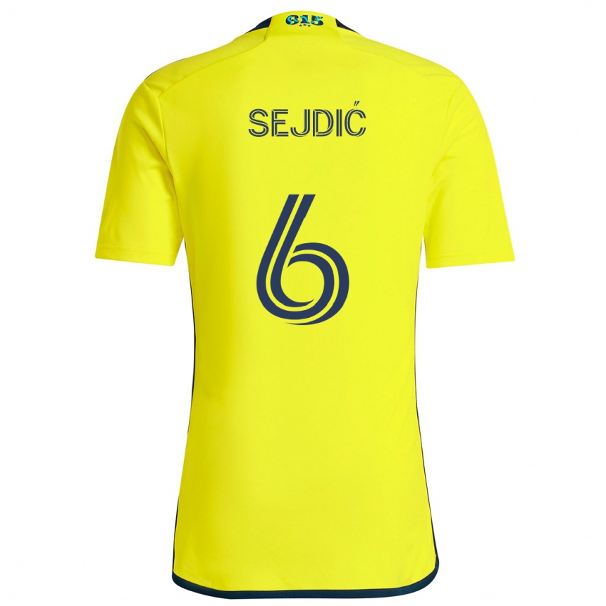 Enfant Football Maillot Amar Sejdić #6 Jaune Bleu Tenues Domicile 2024/25 Canada