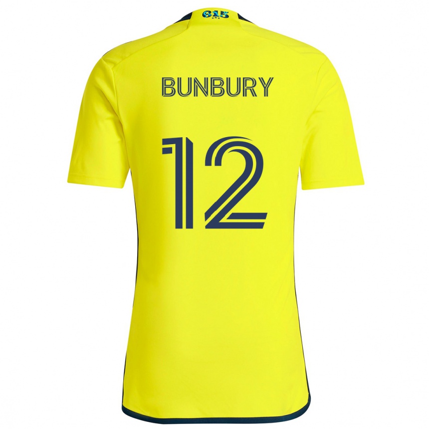 Kids Football Teal Bunbury #12 Yellow Blue Home Jersey 2024/25 T-Shirt Canada