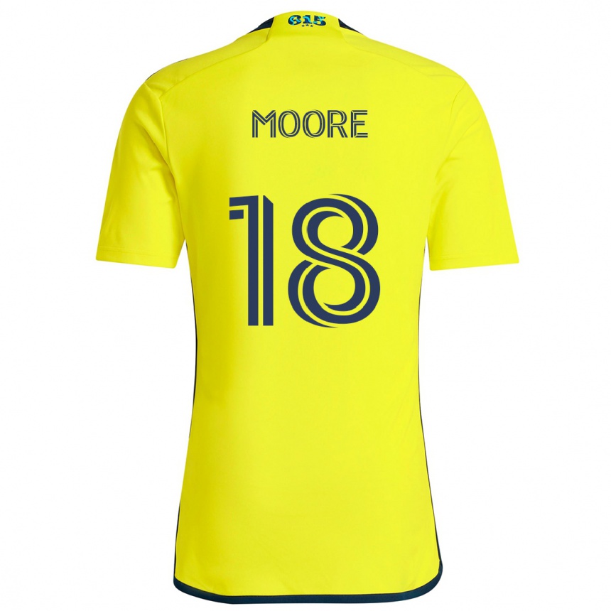 Enfant Football Maillot Shaq Moore #18 Jaune Bleu Tenues Domicile 2024/25 Canada