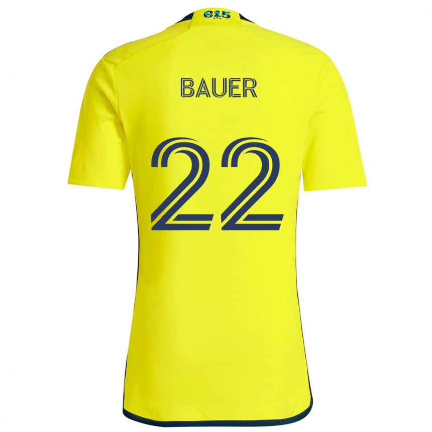 Kids Football Josh Bauer #22 Yellow Blue Home Jersey 2024/25 T-Shirt Canada