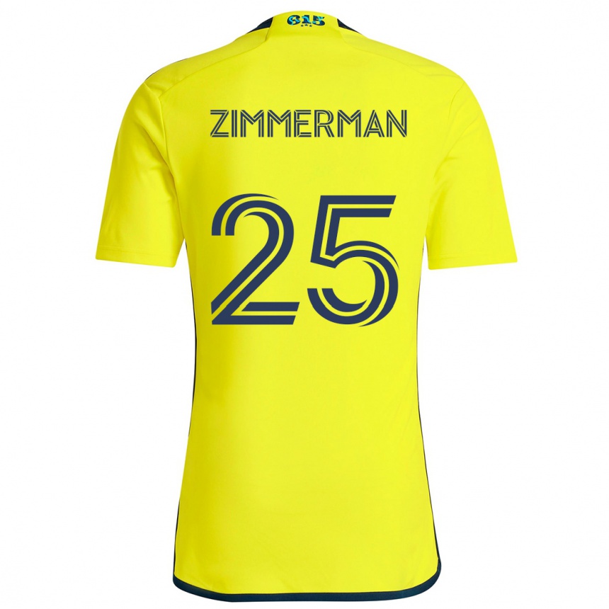 Enfant Football Maillot Walker Zimmerman #25 Jaune Bleu Tenues Domicile 2024/25 Canada